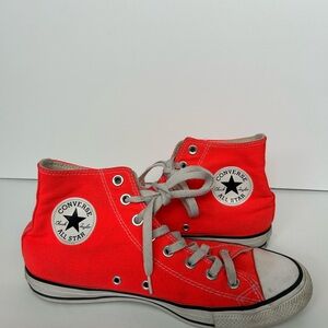 Converse bright orange/coral High Top Chuck Taylor Sneakers